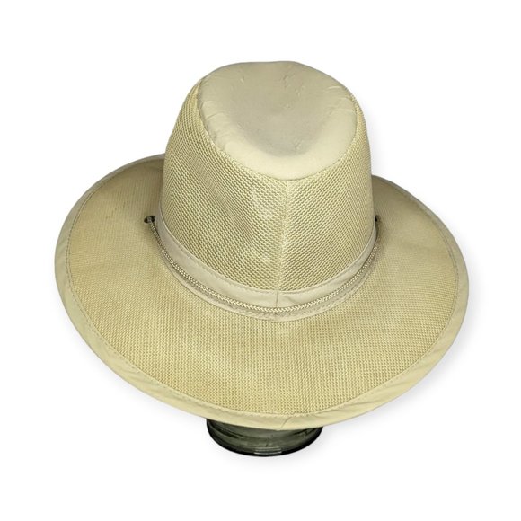 Men's Tan Netted Hat with Drawstring - Picture 3 of 10